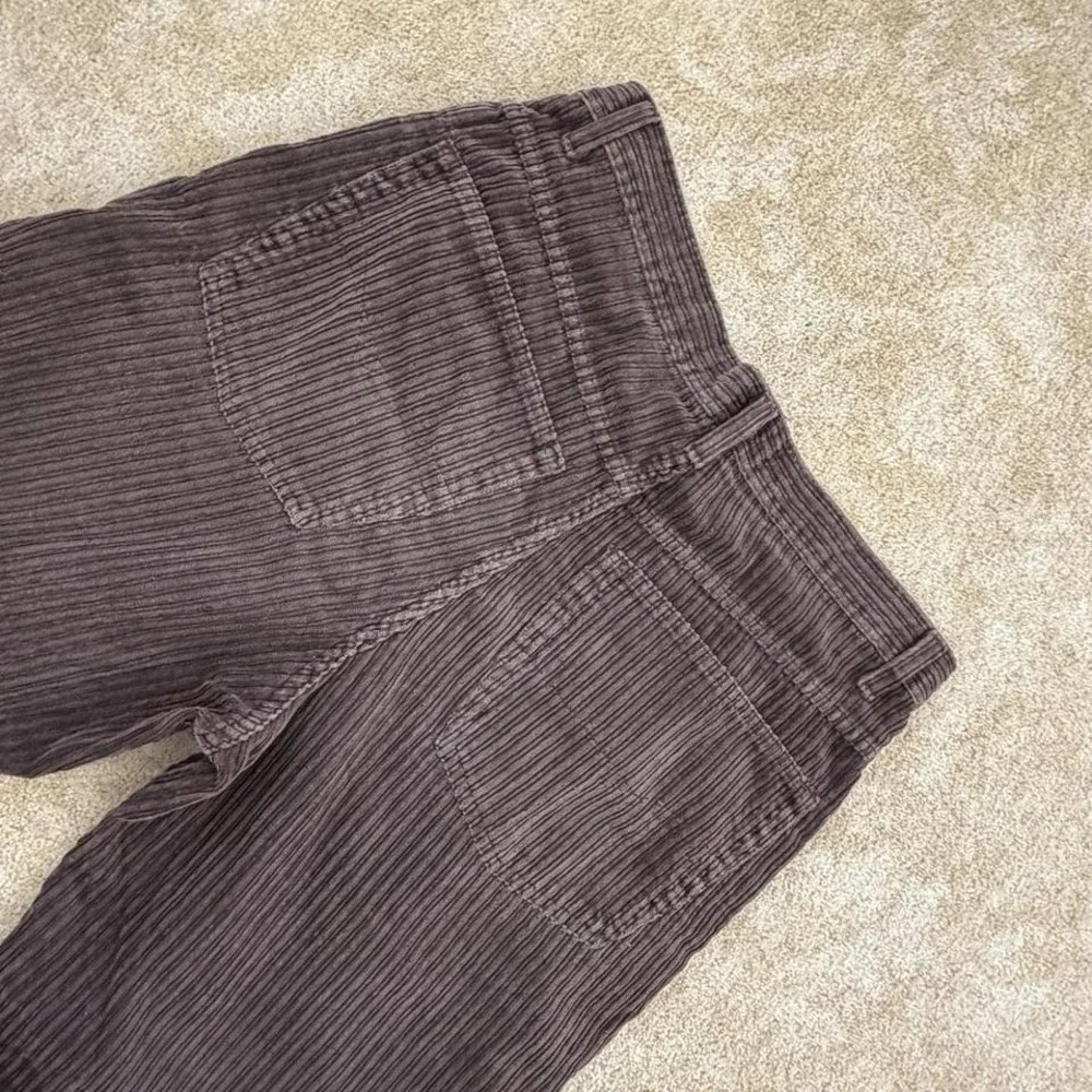 Vintage 90's Anchor Blue Wide‎ Leg Corduroy Pants Sz 32 X 25 Brown Cut Hem Y2K